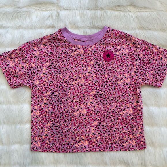 Converse x Clements Twins Big Girls Leopard Boxy T Shirt (L) - Picture 1 of 9